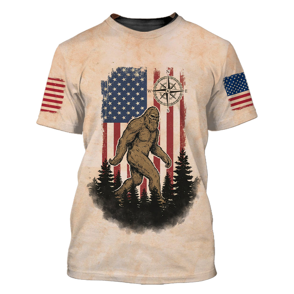 Vintage Bigfoot Not All Who Wander Are Lost All Over Print Shirt
