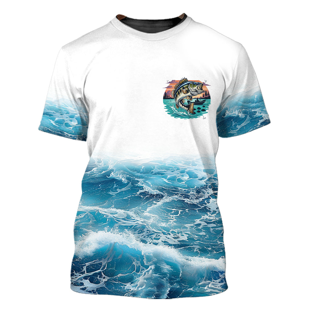 Ocean Splash Bass Fishing Is My Therapy All Over Print Shirt