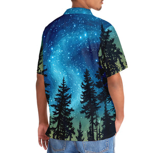 Starry Night Campfire Vintage Art  Hawaiian Shirt