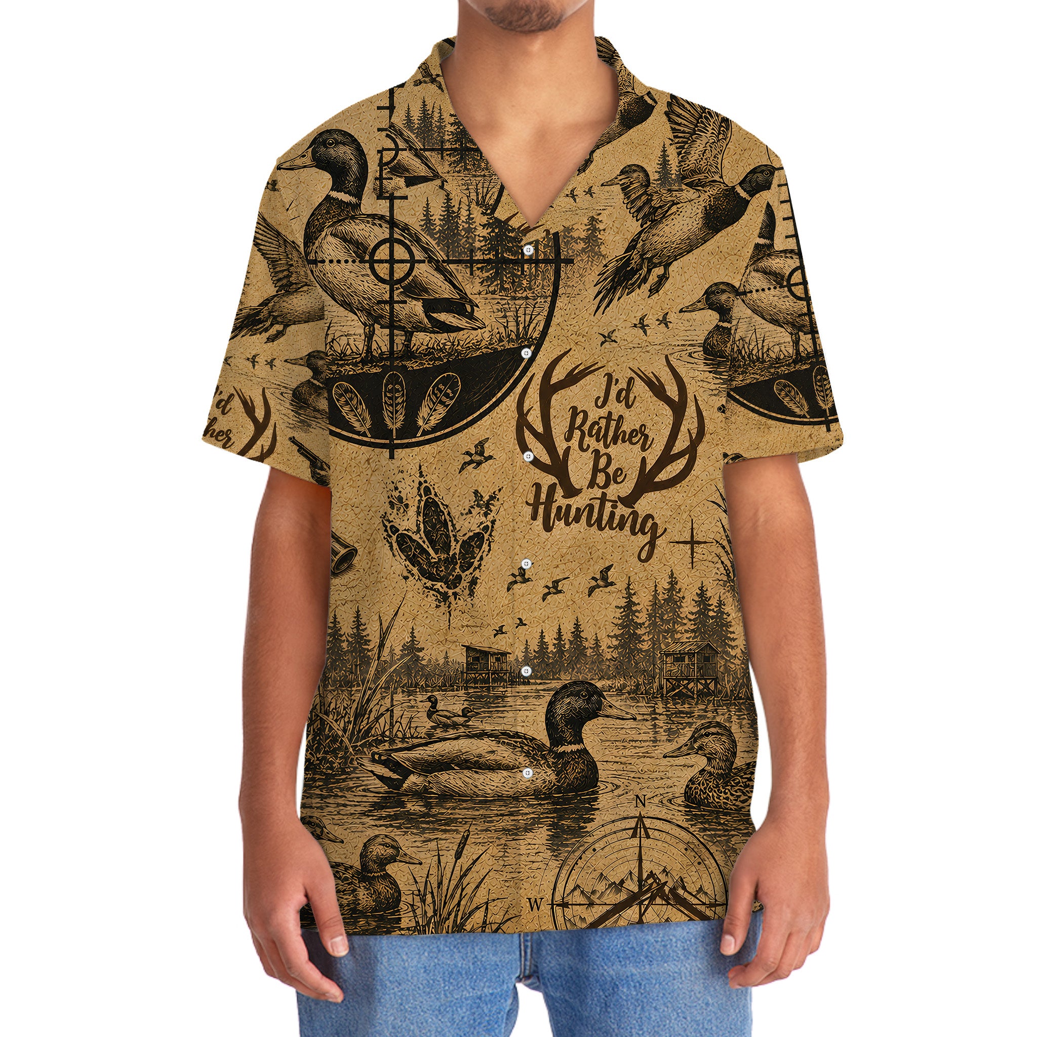 Duck I'd Rather Be Hunting Hawaiian Shirt