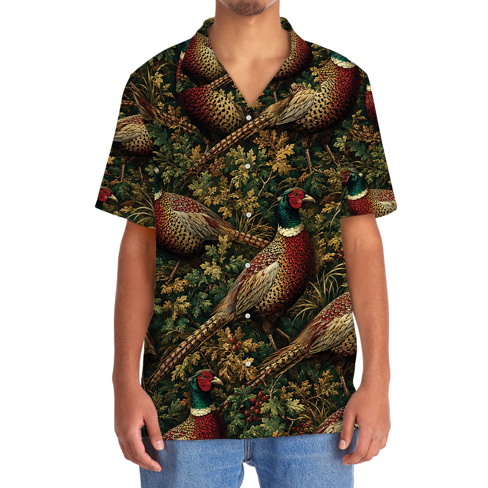 Vintage Wild Pheasant Hunting Hawaiian Shirt
