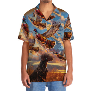 Pheasant Hunting with German Shorthaired Pointer Hawaiian Shirt