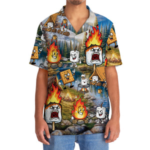 Vintage Camping Marshmallow Hawaiian Shirt