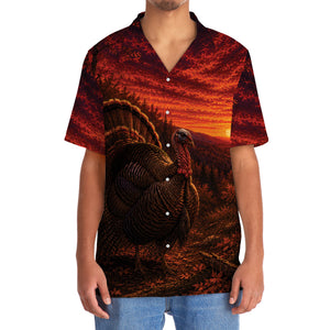 Turkey Hunting Burnt Sky Hawaiian Shirt