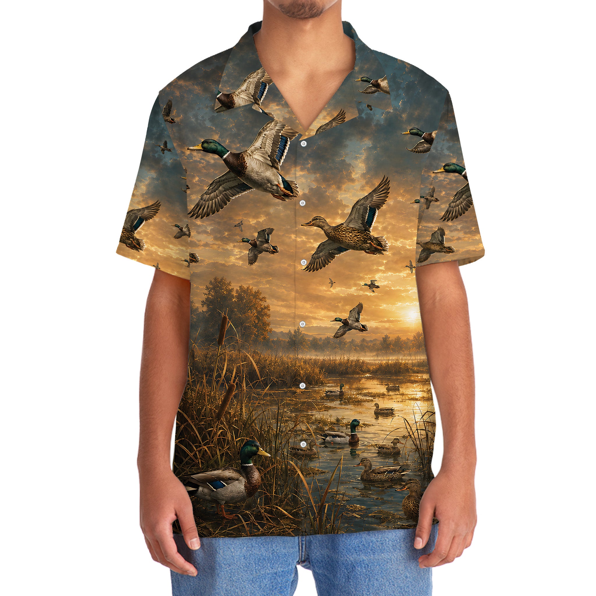 Duck Hunting Nature Hawaiian Shirt