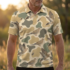 Hunting Mourning Dove Camouflage Men Polo Shirt