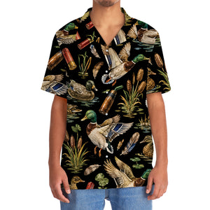 Duck Hunting Retro Black Hawaiian Shirt