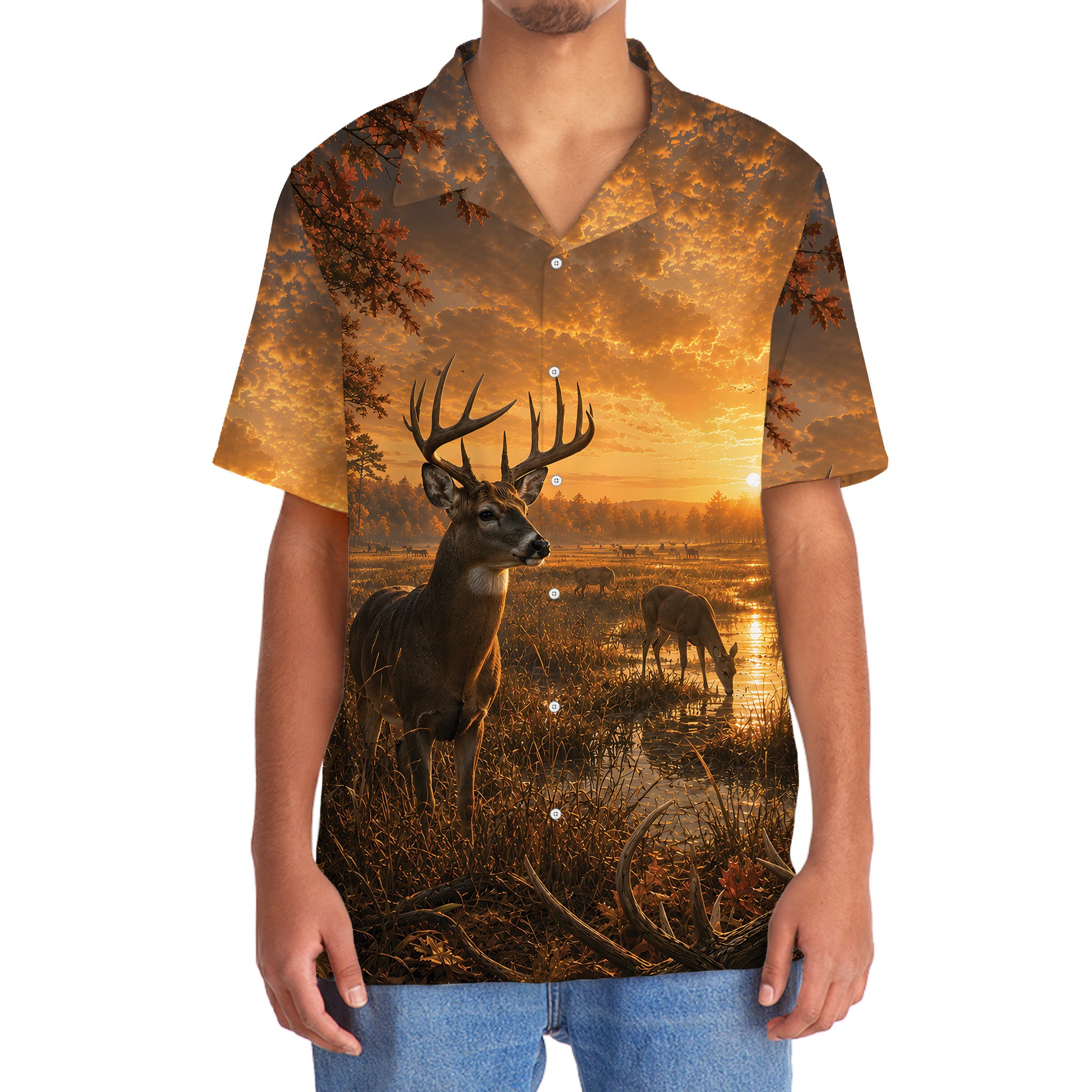 Deer Hunting Nature Hawaiian Shirt