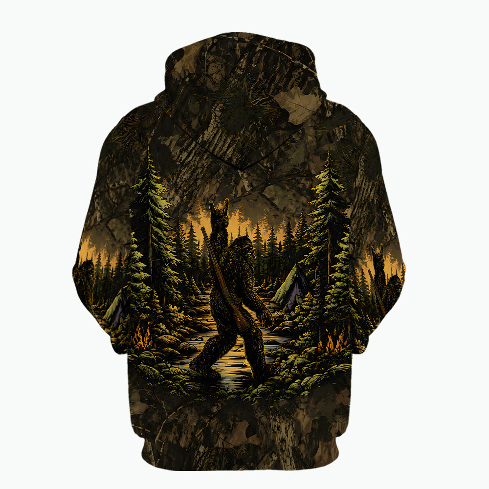 Bigfoot Camouflage Hunting All Over Print Shirt