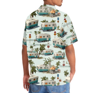 Vintage Fiffth-Wheel Trailer Hawaiian Shirt