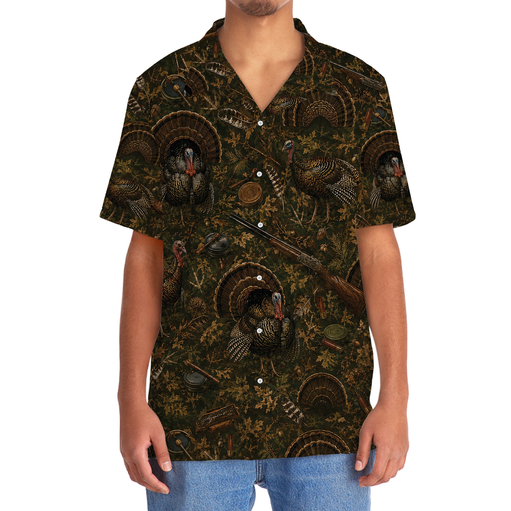 Vintage Turkey Hunter Hawaiian Shirt