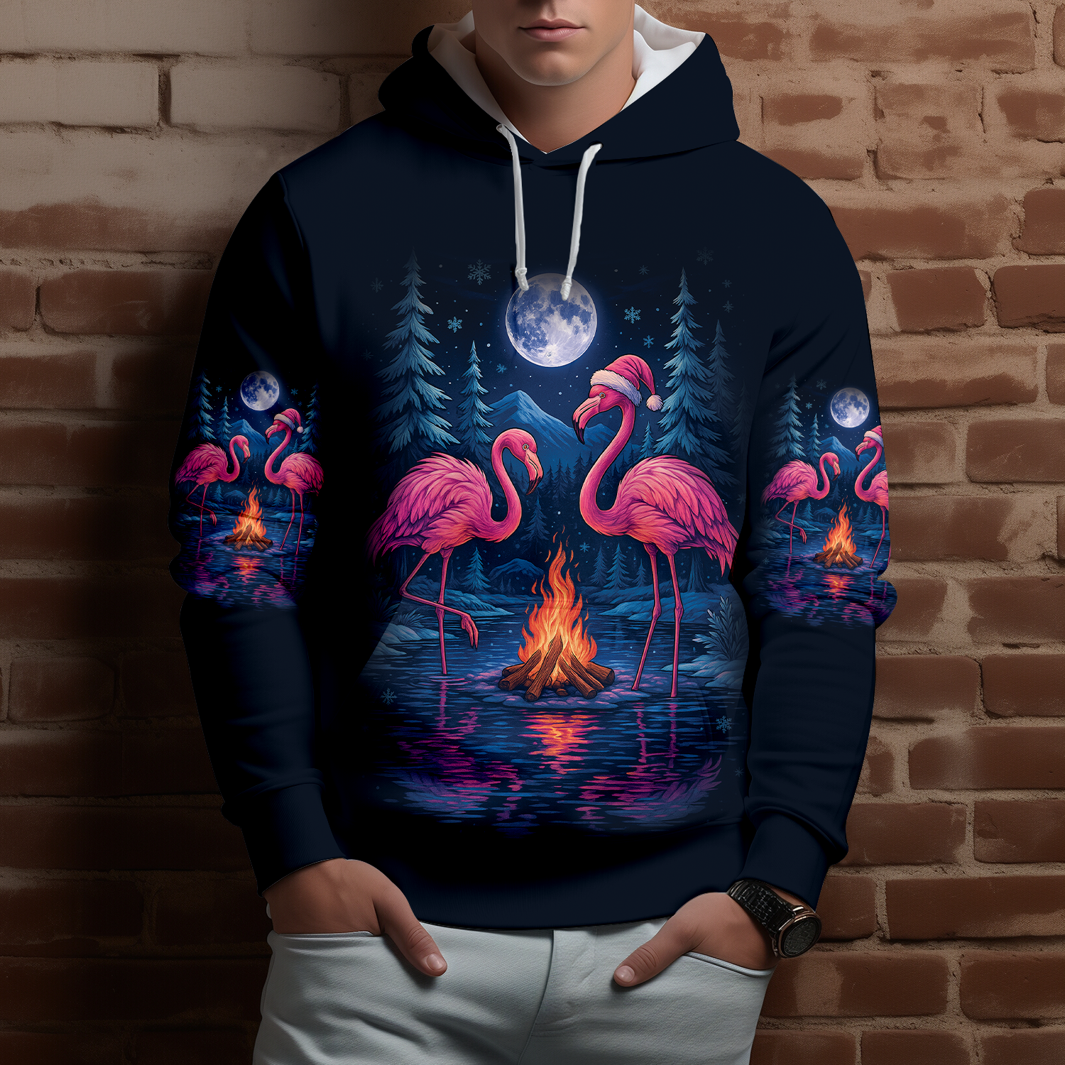 Crazy Friends Camping Memories Flamingo Christmas All Over Print Shirt