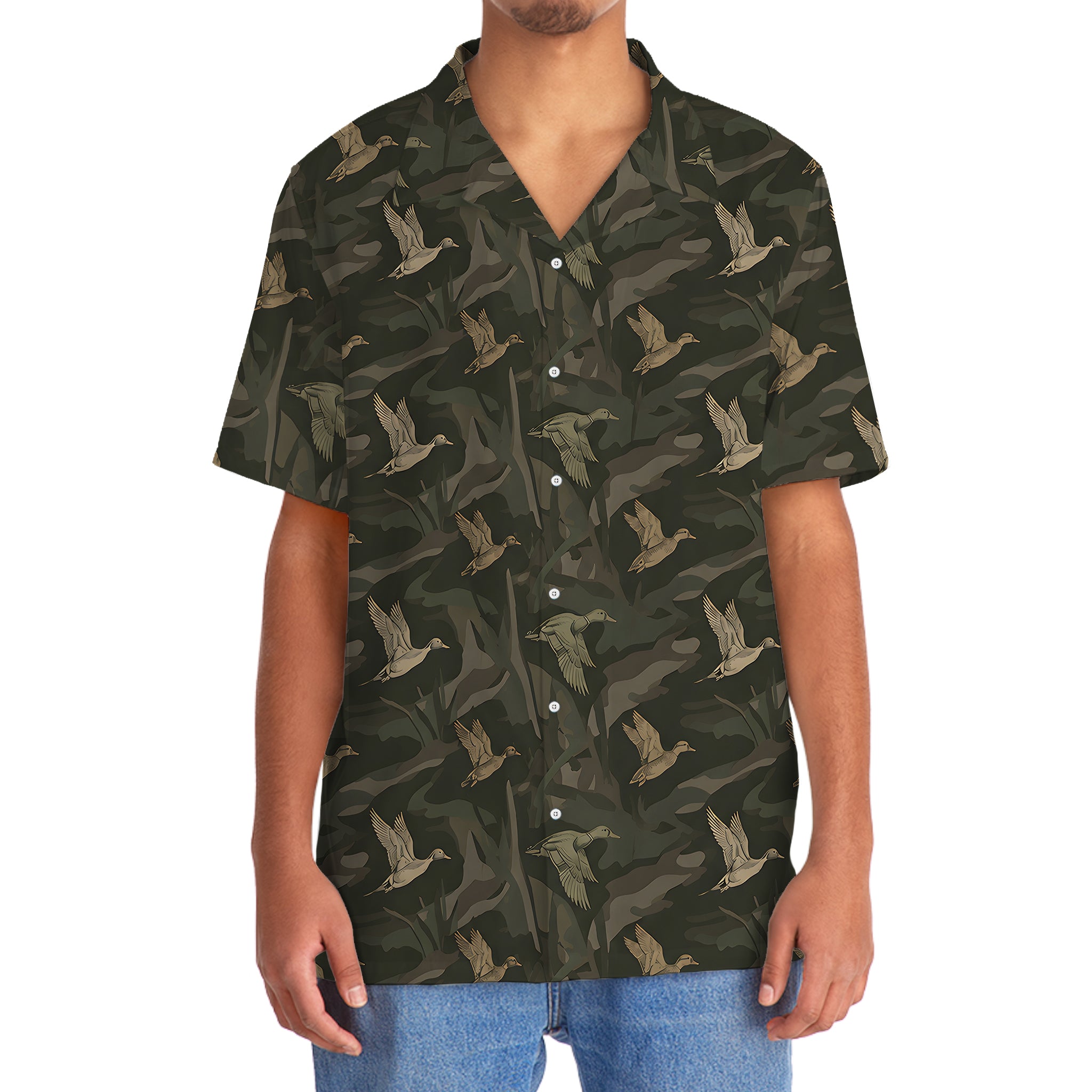 Vintage Camo Duck Hunting Hawaiian Shirt