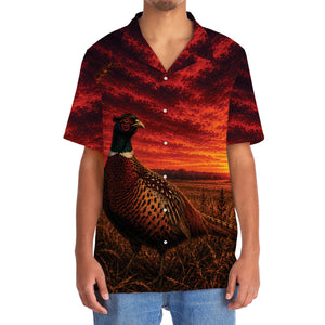 Pheasant Hunting Burnt Sky Hawaiian Shirt