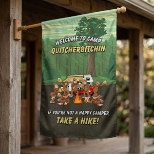 Camping Bigfoot Welcome To Camp Flag Decor