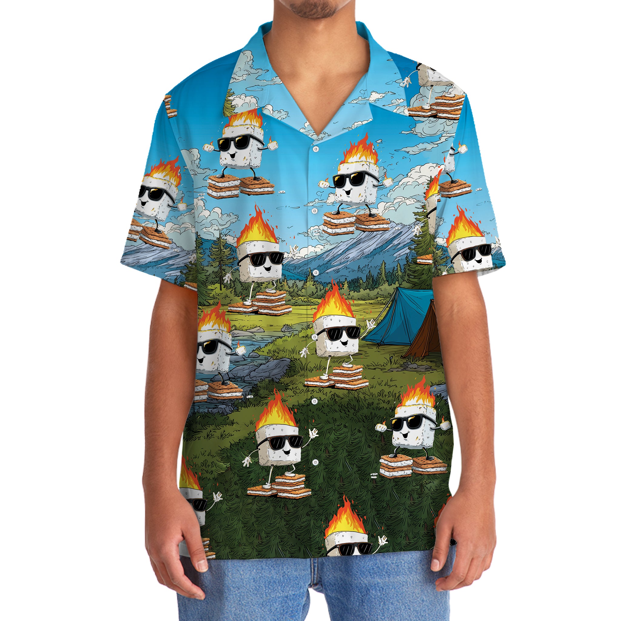 Cool Flaming S’mores Hawaiian Shirt
