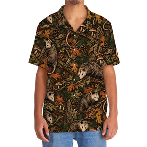 Autumn Woodland Opossum Tapestry Hawaiian Shirt