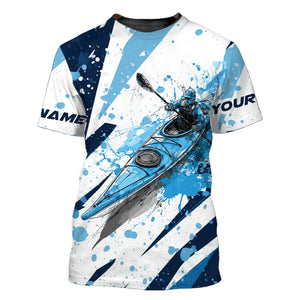 Custom Name Kayaking Blue All Over Print Shirt