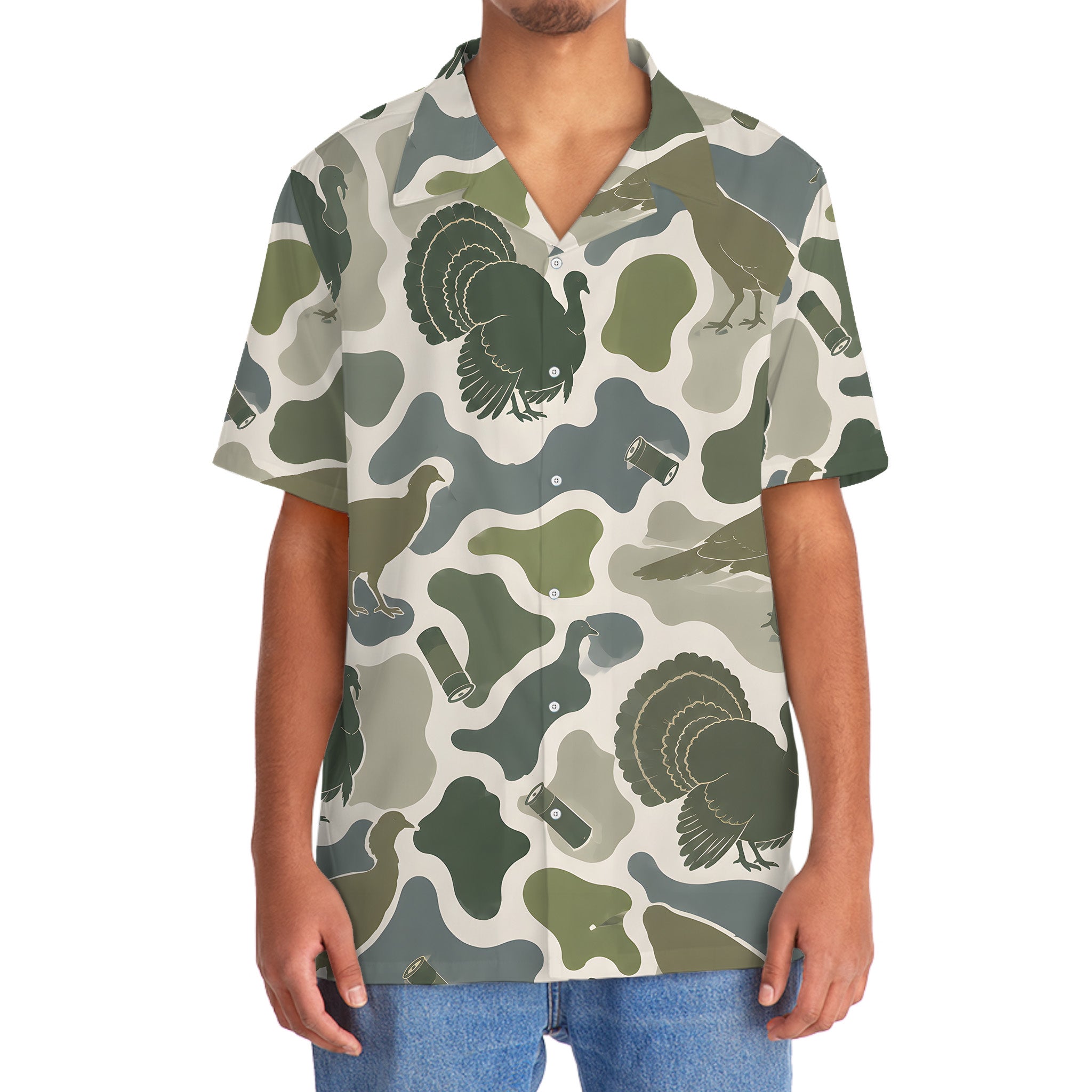 Turkey Camouflage Hunting Funny Pattern Hawaiian Shirt