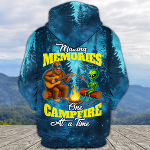Bigfoot And Alien Making Memories One Campfire At A Time Christmas All Over Print Shirt