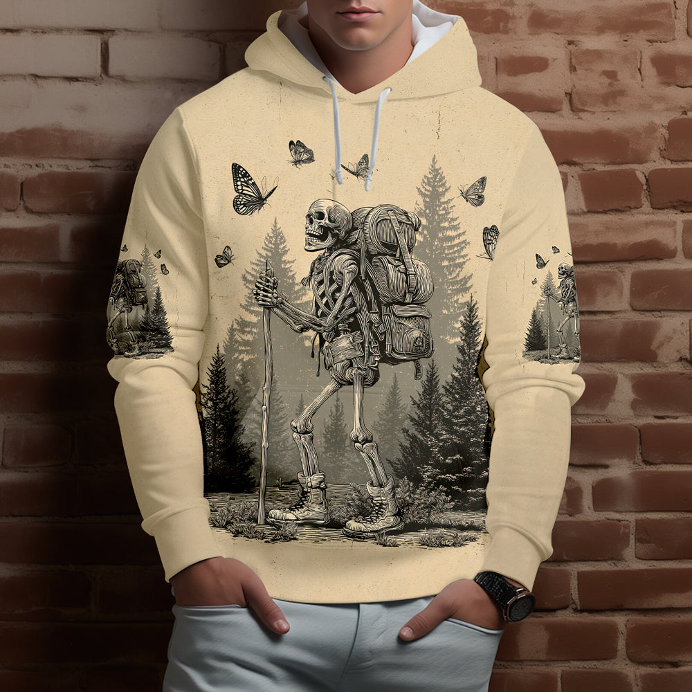 Skeleton Wanderer Vintage Hiking All Over Print Shirt