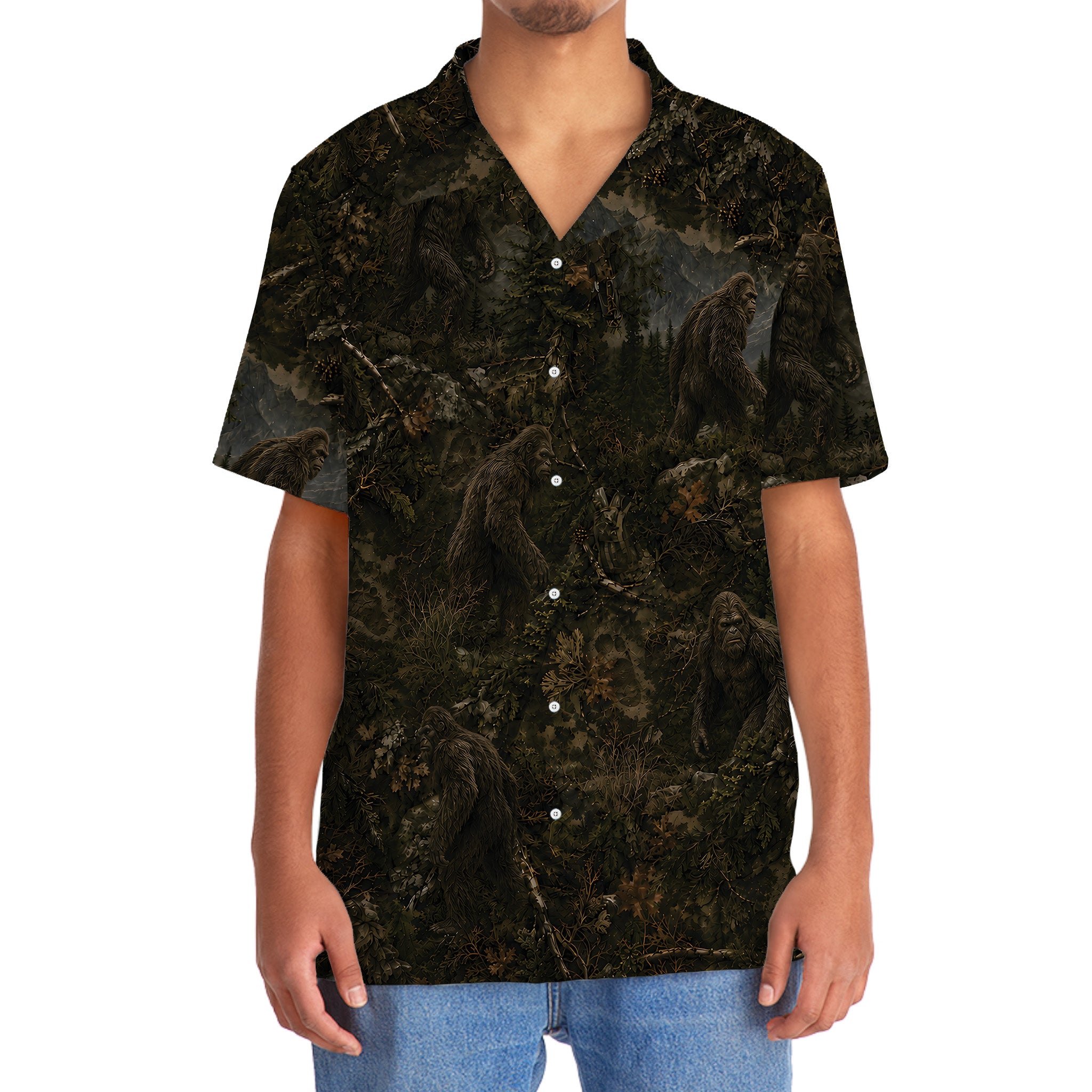 Bigfoot Forest Hawaiian Shirt