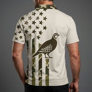 Custom Name Partridge Hunting Camouflage Style Men Polo Shirt