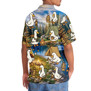 Funny Cute Goose Camping Hawaiian Shirt