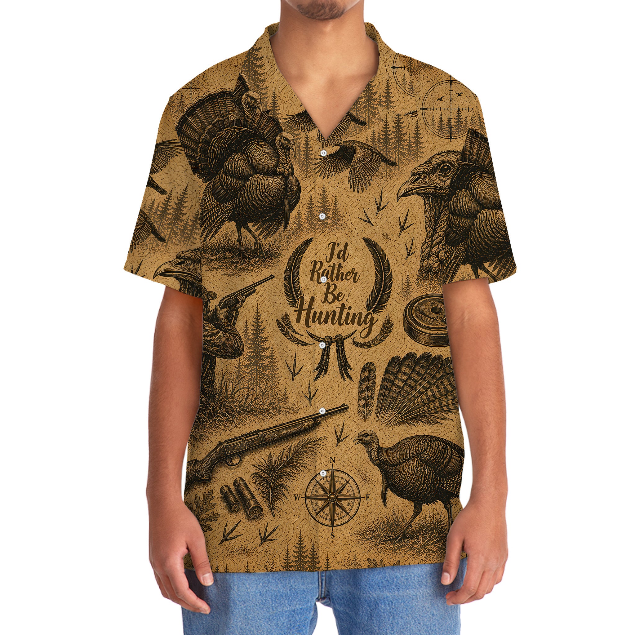 Vintage Wild Turkey Hunting Hawaiian Shirt