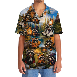 Vintage Raccoon Camping Hawaiian Shirt