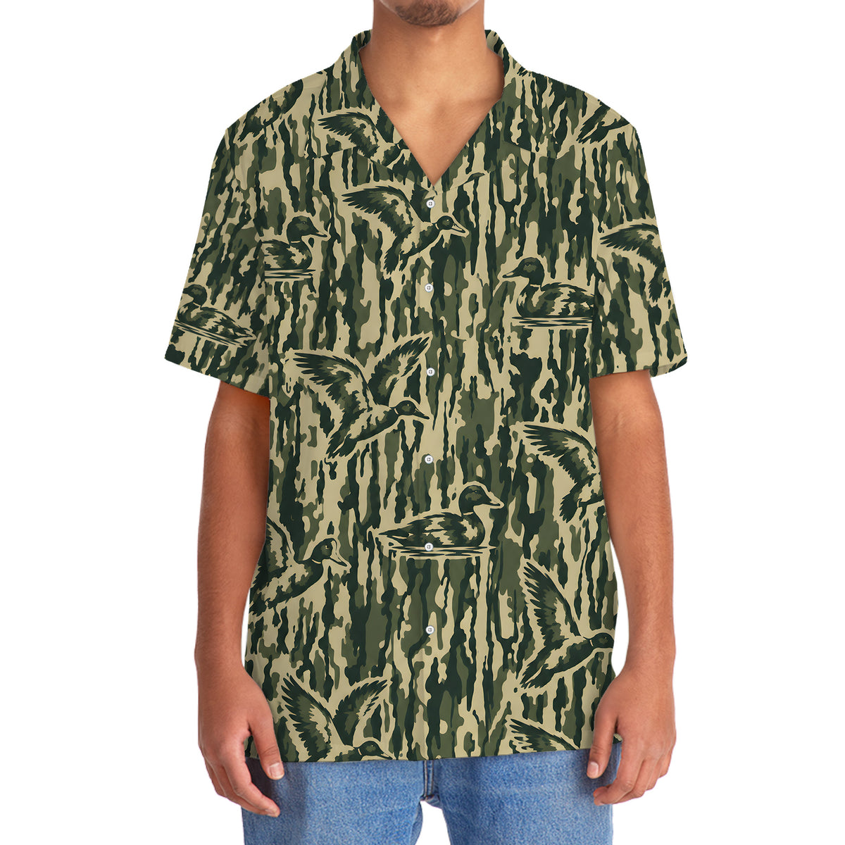 Duck Stripe Camouflage Hawaiian Shirt