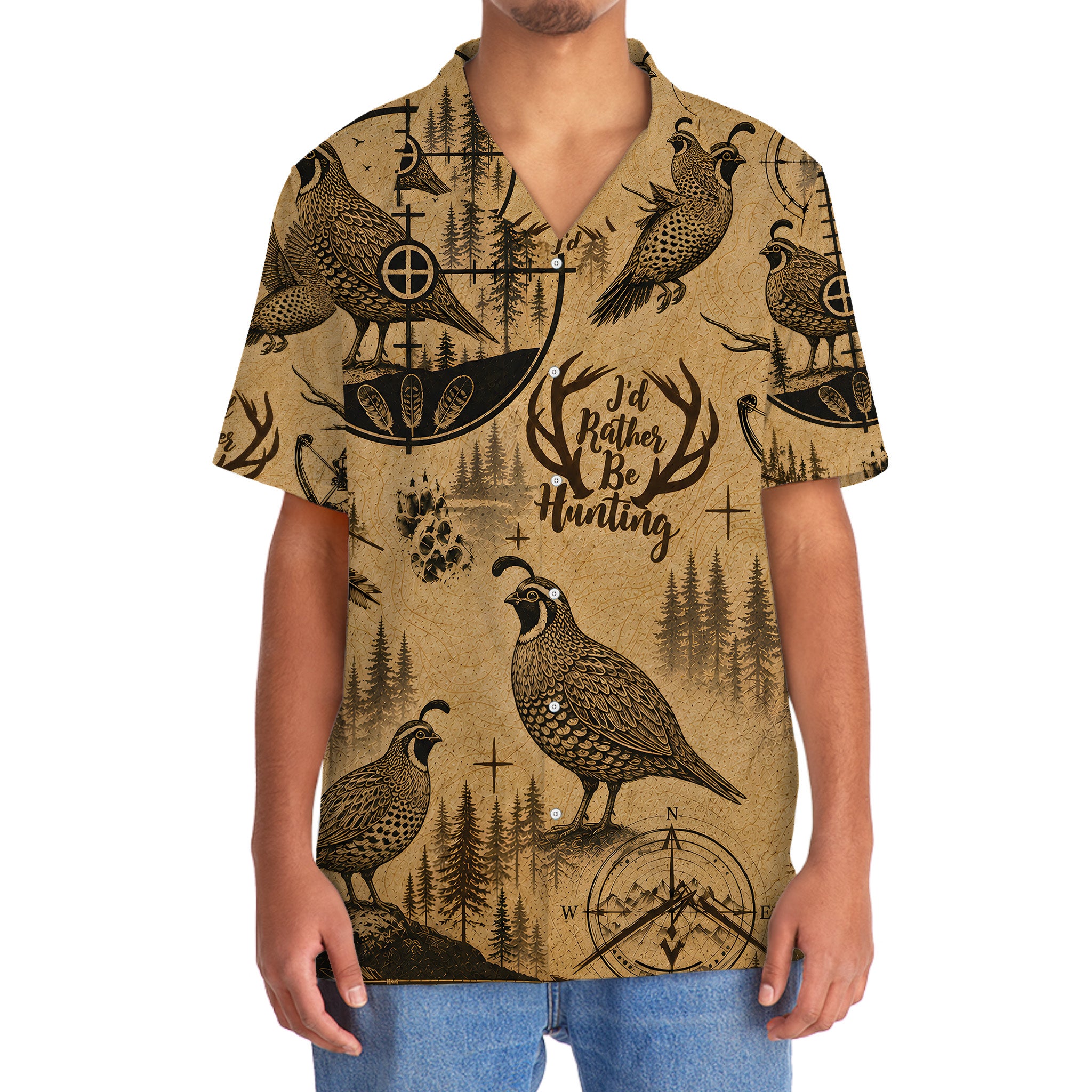 Quail I'd Rather Be Hunting Hawaiian Shirt