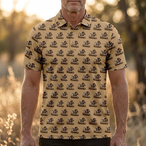 Pheasant Hunting With GSP Dog Pattern Polo Men Shirt