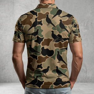 Pheasant Hunting Camouflage Pattern Men Polo Shirt