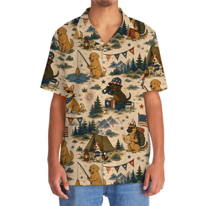 Cute Dog Camping Outdoor Hawaiian Shirt