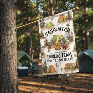 Sasquatch Campfire Drinking Team Flag Decor