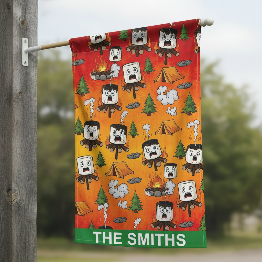 Custom Name Burnt Marshmallow Dancing Party Flag Decor
