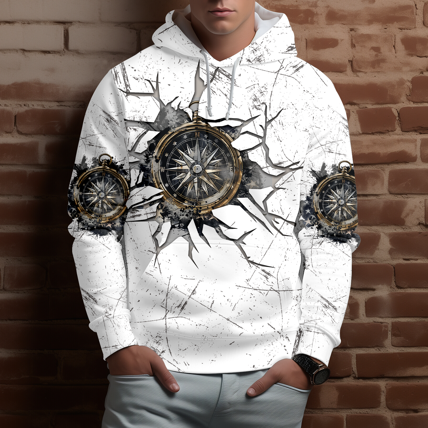 Not All Who Wander Are Lost Compass Cracks All Over Print Shirt