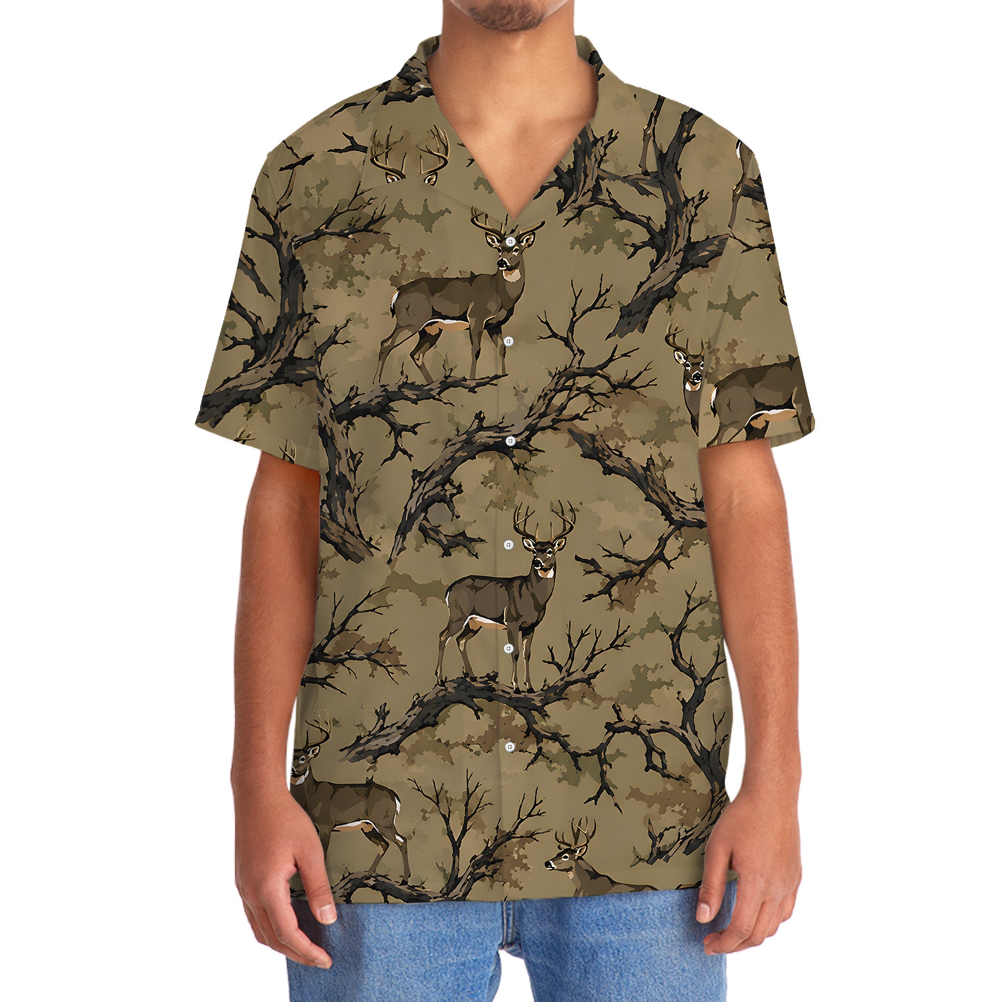 Camo Deer Forest Hawaiian Shirt