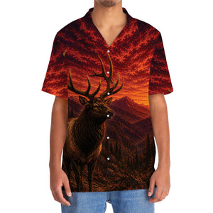 Elk Hunting Burnt Sky Hawaiian Shirt