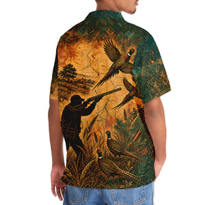Vintage Pheasant Hunter Distressed Hawaiian Shirt