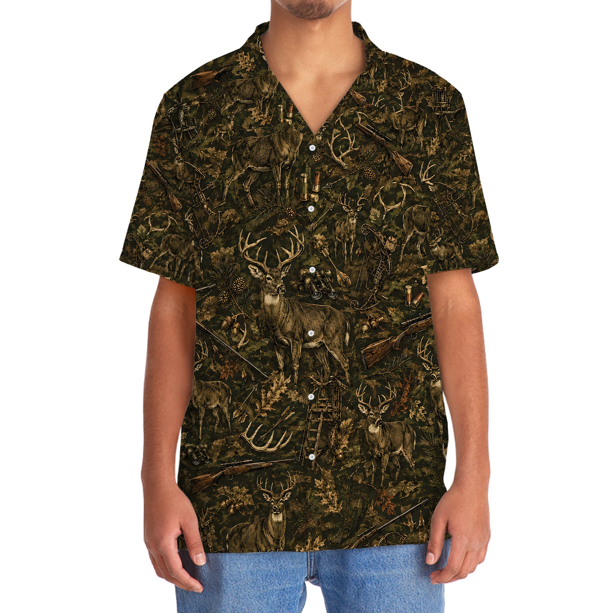Vintage Deer Hunting Hawaiian Shirt