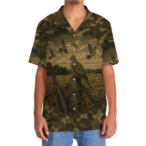 Dove Field Camouflage Dark Hawaiian Shirt