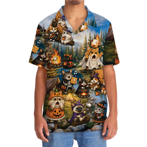 Vintage Cats Camping Hawaiian Shirt