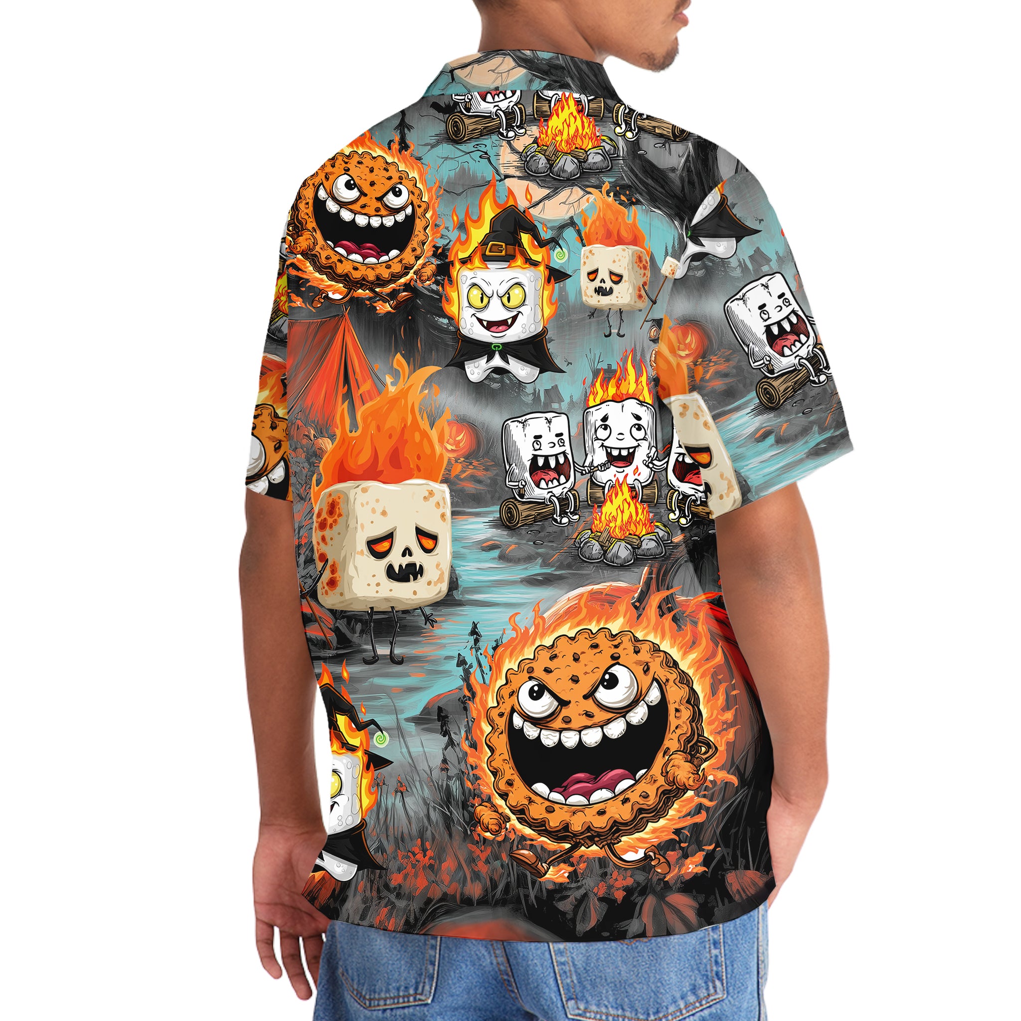Burnt Marshmallow Halloween Hawaiian Shirt
