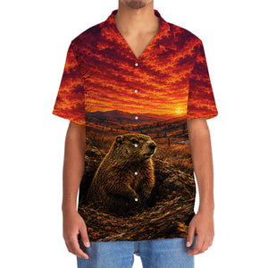Groundhog Hunting Burnt Sky Hawaiian Shirt