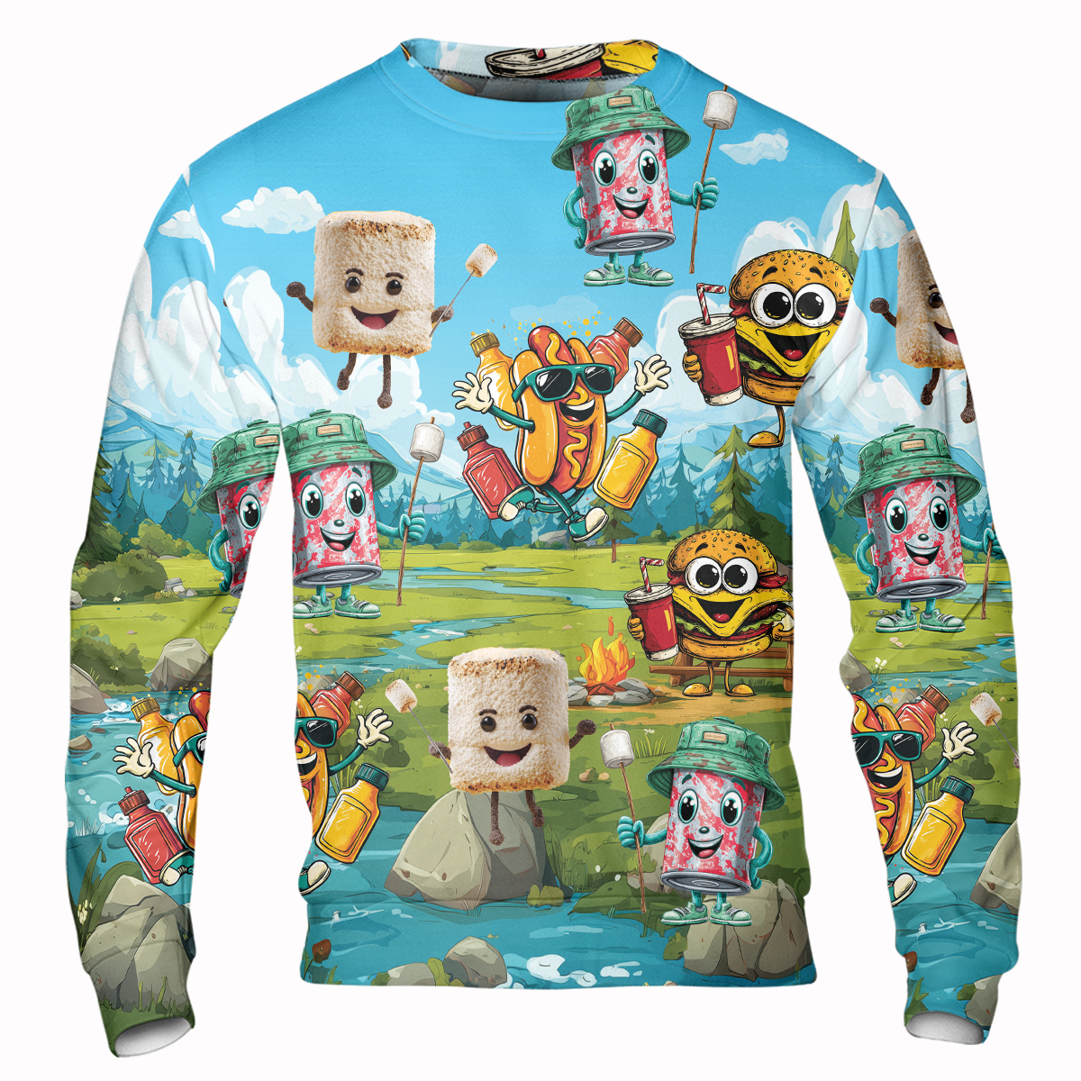 Funny Food Camping All Over Print Shirt