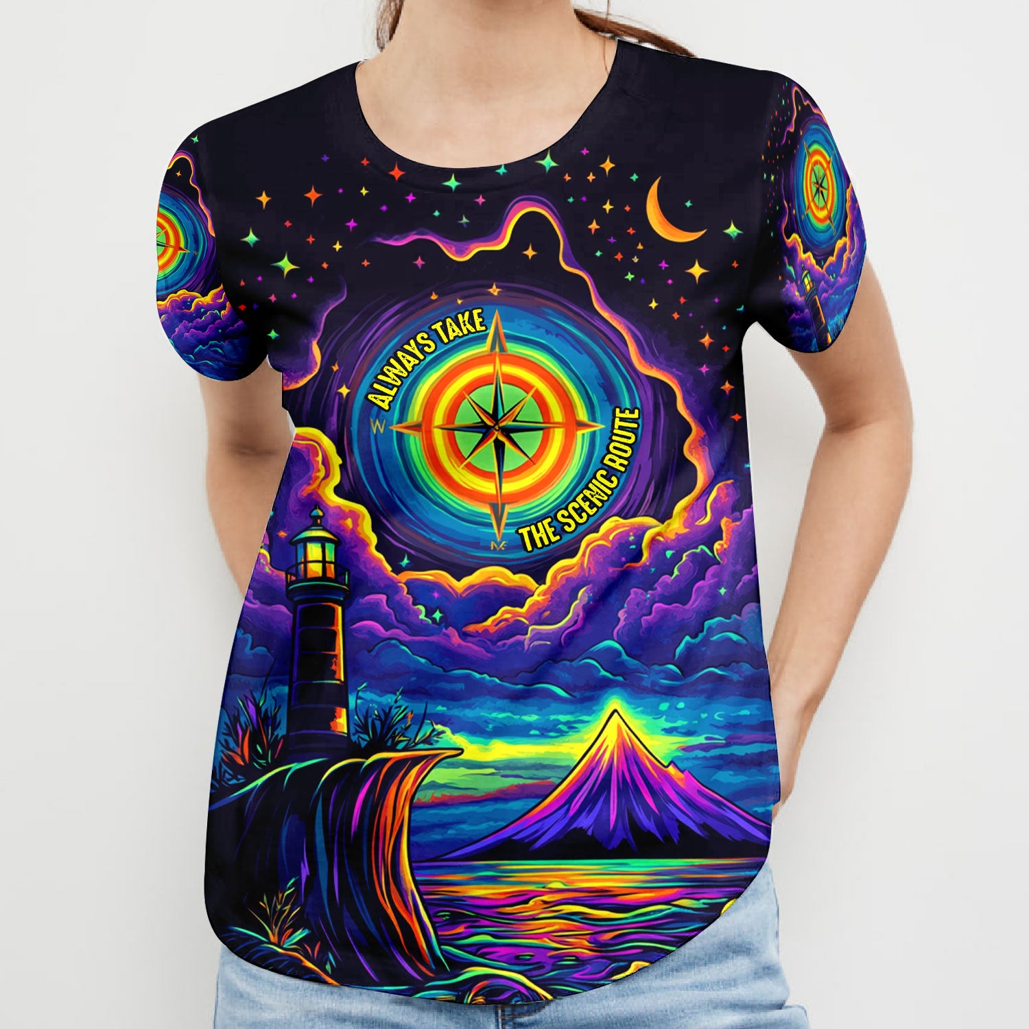 Always Take The Scenic Route All Over Print Shirt