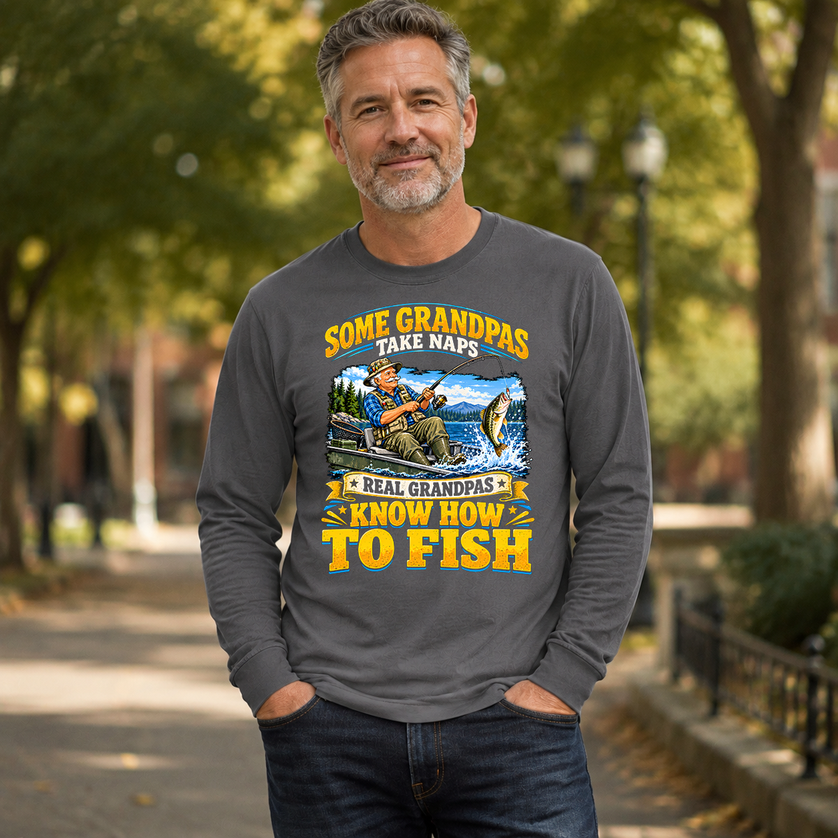 Real Grandpas Know How To Fish - 6-CS2D-Charcoal