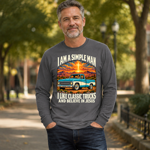 I Like Classic Trucks & Believe In Jesus - 6-CS2D-Charcoal